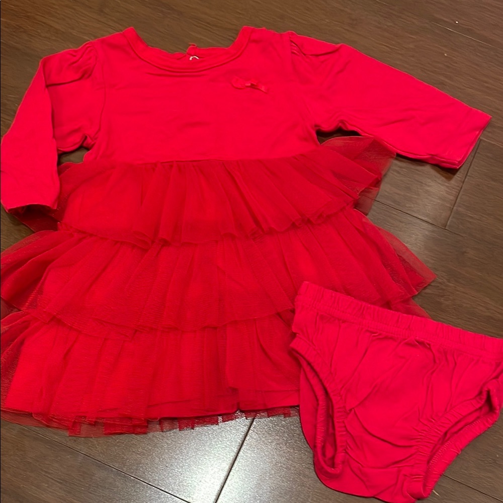 Carter's Red Layered Tulle Dress